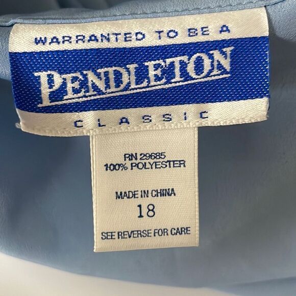 Pendleton Vintage Mock Neck Blouson Sleeve Blouse 18 - Picture 6 of 12